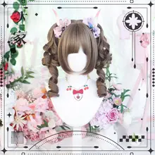 ロリータスタイルの桃色コスプレウィッグ【ローマンカール・自然な日常使いに最適】