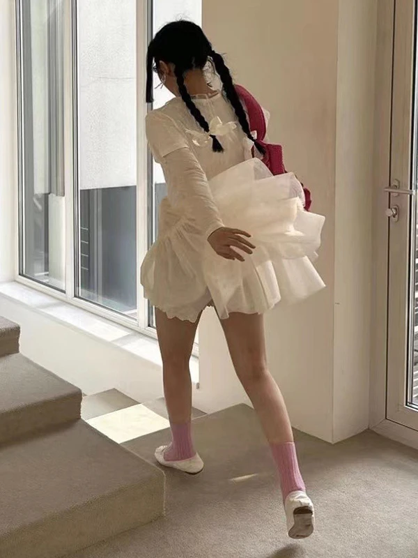 バレエ風ノースリーブプリンセスチュチュスカート：かわいいファッションの定義を実現するAラインデザイン