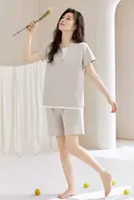 夏用ウェア【全棉・短袖・薄手・シンプルデザイン】（セットアップ対応）