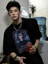 アメリカンビンテージ風 アニメプリント半袖Tシャツ【ユニセックス・コットン・ルーズフィット】