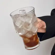 レトロなワイド口ガラスカップ【アイスコーヒー・大容量・ソーダ水用】