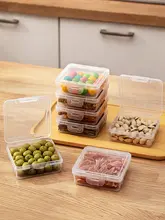 透明な食品収納ボックス【持ち運び可能・重ねられる・蓋付き・キッチン・オフィス・アウトドア用】