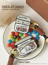 イヤホンケース AirPodsシリーズ対応 M&M'sモチーフ ストラップ付き かわいい ユニーク
