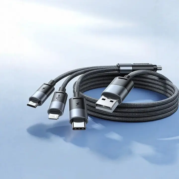 三合一充電ケーブル【車用・急速充電・多機能・USB Type-C対応】