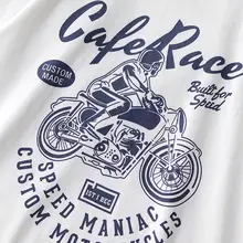 カラフルなバイクプリントTシャツ【メンズ・夏用・薄手・コットン・ラウンドネック・短袖】
