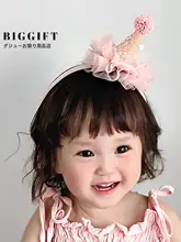 子供用誕生日帽子【プリンセスクラウン・パーティー用・ヘアバンド・発夹付き】