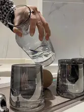 北欧風 冷水ボトルとカップセット【耐熱ガラス・ジュース用・創造的デザイン】