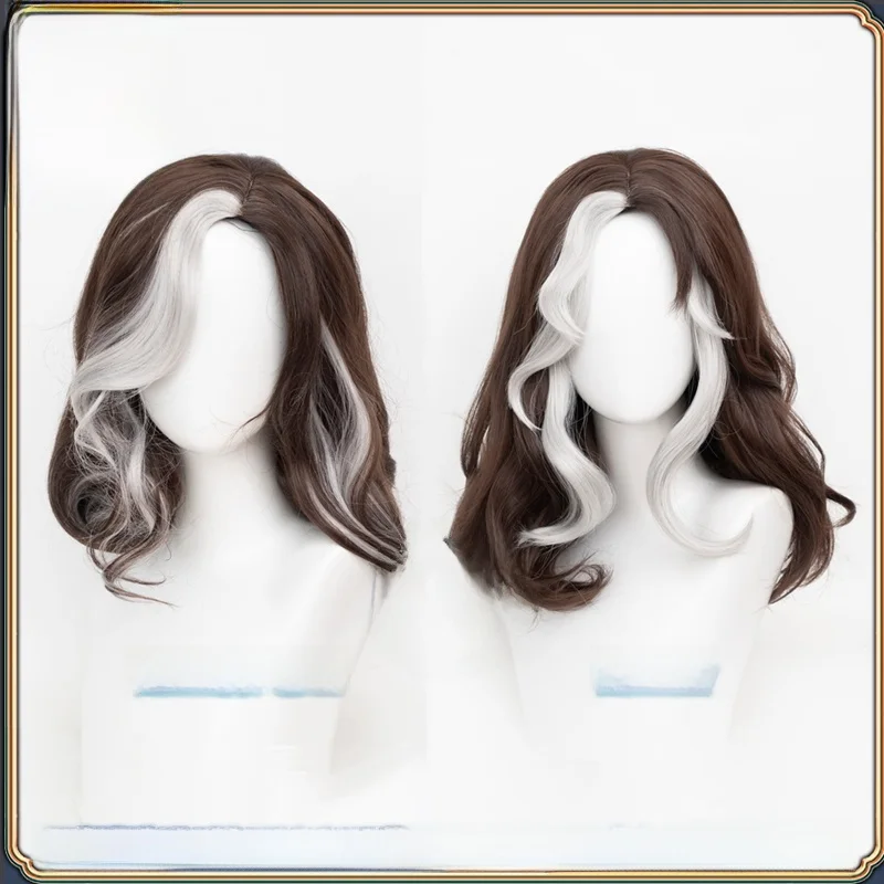 コスプレ用フェイクスカルプツートンカラーウィッグ：2026ハロウィンの仮装に最適なアニメキャラ対応ヘアスタイル