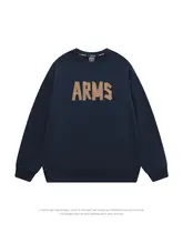 深い藍色のラウンドネック女性用パーカー【春秋・ゆったりシルエット・長袖】