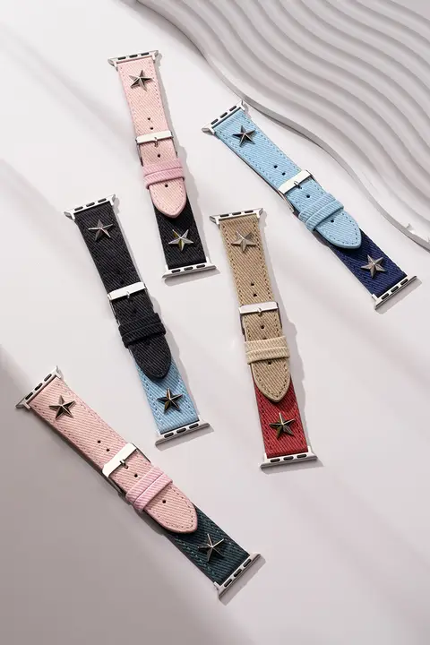 Apple Watch用ベルト Ultra対応 レディース メンズ デニム キャンバス 本革 上品 個性的 可愛い スポーツ 夏用 通気性