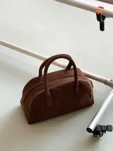 真皮製 マットな牛革の通勤用手提げバッグ【ショルダー付き・シンプルデザイン】