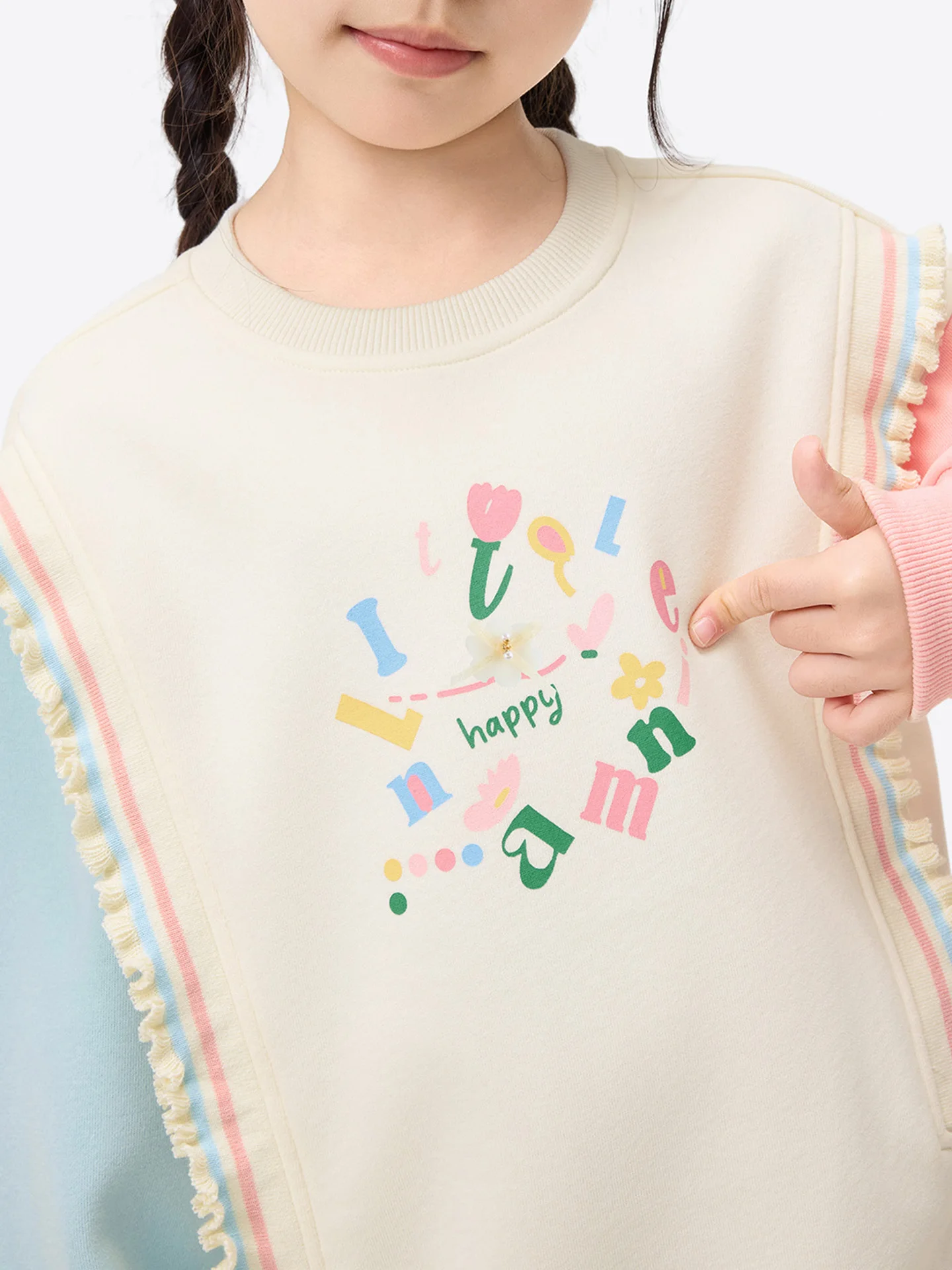 キッズ スウェット おすすめモデル：厚手のカラーブロック長袖トレーナー【暖かさとおしゃれデザイン】