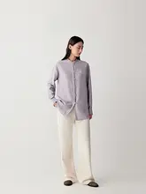 春季新作シルクジャカードサテンブラウス【女性用・デザイン性・極上の柔らかさ】