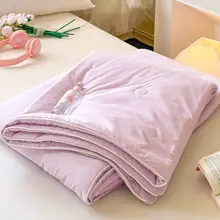 夏用シンプルクールシルクブランケット【洗濯機対応・滑らかな肌触り・シングルおよびダブル対応】