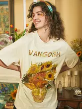 デザイン性高いグレーのTシャツ【女性用・短袖・印刷・ルーズフィット】