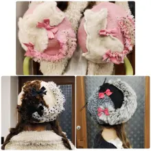可愛い猫デザインのファーキャップ