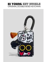 ICカードケース 定期入れ 黒猫モチーフ 可愛い オリジナル コンパクト 通勤 通学 社員証 IDケース 「HiYOUNG」
