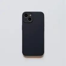 iPhone用 液状シリコンケース【衝撃吸収・ブラック・シンプルデザイン】