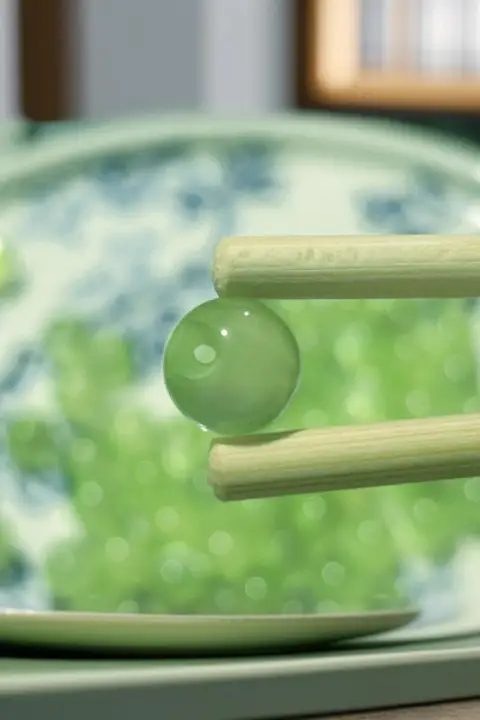 国風デザインのボタン付き中華シャツ【パール光沢・緑色の玉製ボタン】