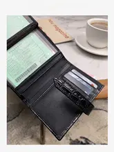 真皮製 メンズ 財布【短型・コンパクト・カードポケット付き・クロコダイル風デザイン】