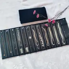 レトロファスナー付き布製アクセサリー収納ポーチ【PVC・ネックレス・ブレスレット・リング対応】