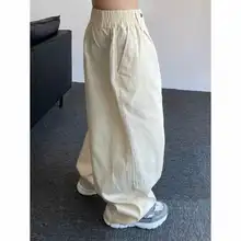 メンズ ワイドパンツ【シンプル・カジュアル・ストレートデザイン・コットン混合】