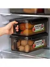 食品保存に最適！多用途冷蔵庫用収納ボックス【細長い野菜・卵・麺類の整理に】