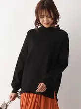 おしゃれなハイネック レディース ゆったり長袖ニットセーター【秋冬用・ニットウェア】