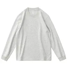 厚手フリース製 メンズ長袖Tシャツ【保温・ゆったりフィット・無地・アメリカンヴィンテージスタイル】