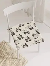 パンダデザインの竹製チェアクッション【オフィス・家庭用】