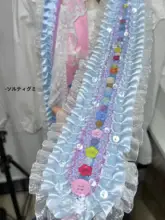レトロデザインのレース付きネクタイ風スカーフ【個性的でおしゃれ】