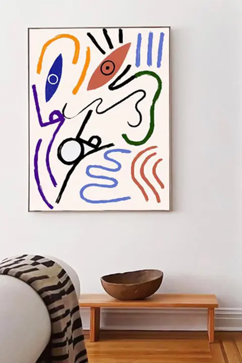 ポップアート抽象デザインの大判壁掛けアート【リビング・子供部屋・寝室用】