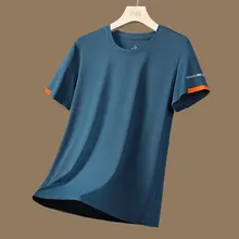 2025夏 アイスシルク半袖Tシャツ メンズ 薄手