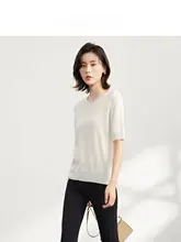 極上の柔らかさ！メリノウール製 ラウンドネック中袖ニットセーター【女性用・秋用】