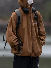 防水アウトドアマウンテンジャケット【春秋用・ゆったりサイズ・フード付き・作業服スタイル】