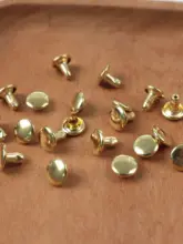 金色金属製ダブルフェイススタッズ【手作り皮革バッグ用・服飾アクセサリー】