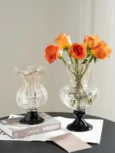 花瓶 ガラス フレンチ風 ヴィンテージ 上品 おしゃれ アート リビング インテリア 生け花