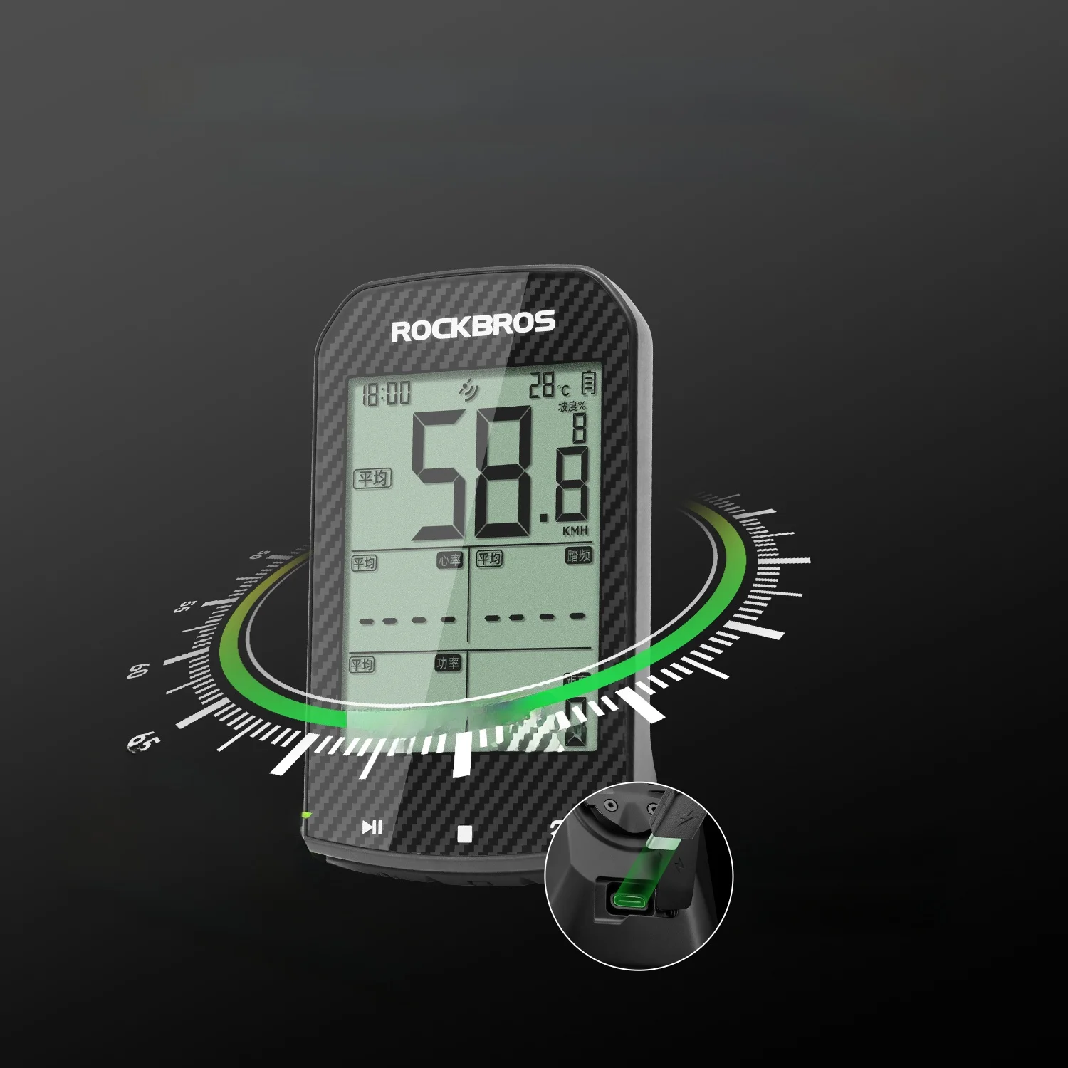 ROCKBROS GPS自転車メーター：速度・踏み込み頻度・距離測定に対応するスマートコードスマートワイヤレスサイクルメーターの詳細