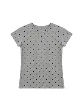 アメリカンレトロポルカドット短袖Tシャツ【女性用・デザイン性・フィットタイプ・ショート丈】