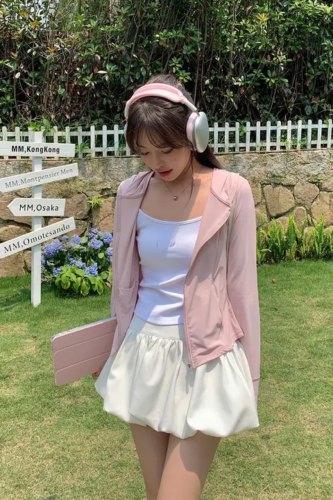 UPF100+日焼け防止パーカー【女性用・フード付き・カジュアル・オープンカーディガン】