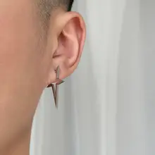 Komeiku 星型の稲妻デザイン タイタンスチール製イヤリング【ユニセックス・ストリート・ヒップホップスタイル】