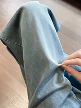 白色天丝デニムパンツ【高ウエスト・ゆったりシルエット・フィット・クール素材】（セットアップ対応）