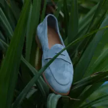 メンズ ローファーシューズ【夏用・通気性・本革・スエード】