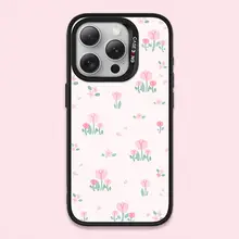 CASEBANG×Krystal コラボ 春の花柄 マグネット背面ケース【iPhone 16/15/14/13/Plus/Pro/ProMax/16e対応】