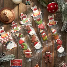 クリスマス用厚手クッキー袋【透明使い捨て・マドレーヌ・お菓子用・パッケージ】
