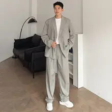 春季用ダブルボタンスーツ【カジュアルスタイル・男士用・洗練されたデザイン】（セットアップ対応）