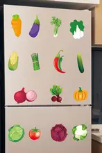 カラフルなフルーツと野菜の静電気ガラスステッカー【透明デコレーション・冷蔵庫やキャビネット用】