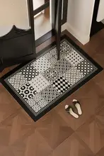 パレルモ現代風 レザー玄関マット【高級感・洗える・家庭用】