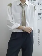 長袖カジュアルシャツ【秋冬用・ネクタイ付き・大学風・制服スタイル】