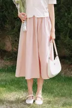 高腰中長丈プリーツスカート【フランス風・Aライン・小柄向け】（セットアップ対応）